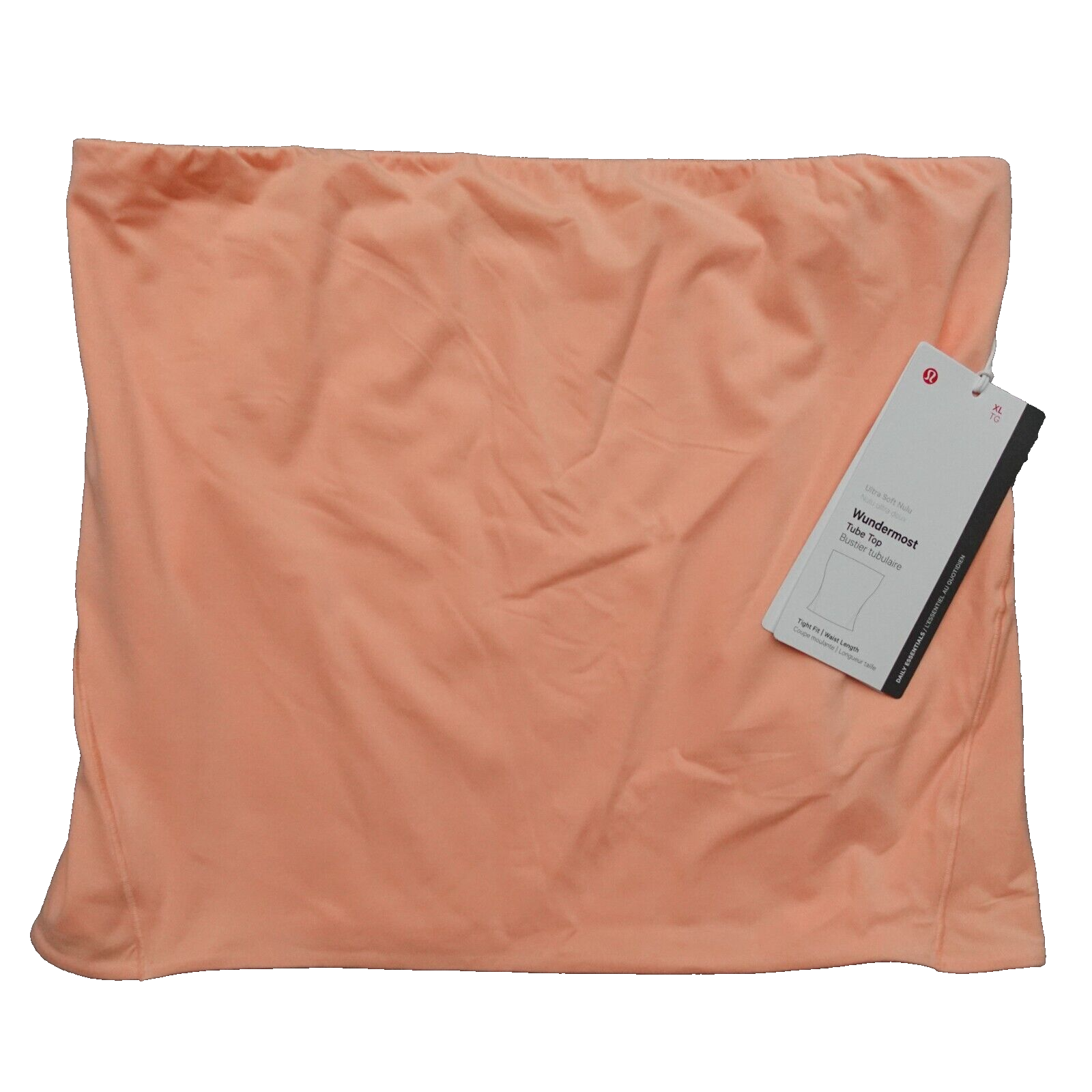 New Lululemon Womens X-Large Xl Wundermost Nulu Tube Top Peach Bellini Pchb